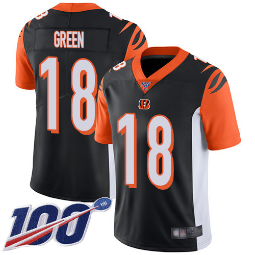 Cincinnati Bengals Limited Black Men A J Green Home Jersey NFL Footballl 18 100th Season Vapor Untouchable